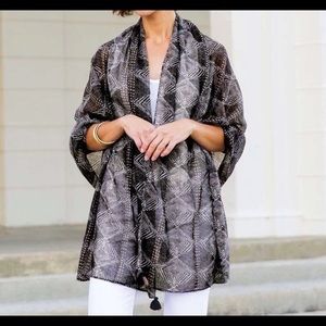 Nene Black Mud Cloth Scarf/Shawl
